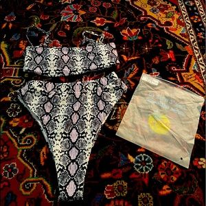 NWT AURELLE SNAKESKIN BIKINI